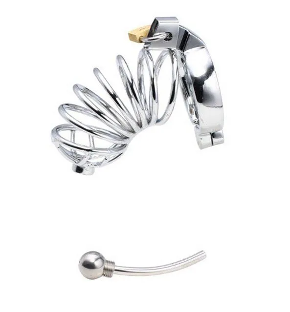 0503HS      Heavy Metal Steel Cock Chastity with Removable Urethral Sound Plug