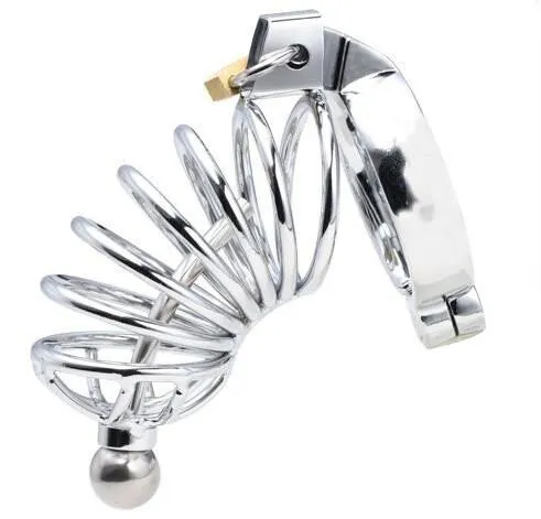 0503HS      Heavy Metal Steel Cock Chastity with Removable Urethral Sound Plug