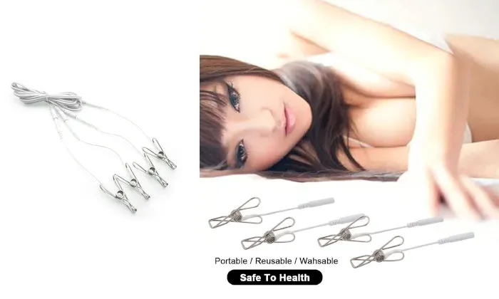 Premium Stainless Steel Nipple Clamps - Set of 2 Pairs (4 Pieces) for Sensual Play and Enhanced Stimulation