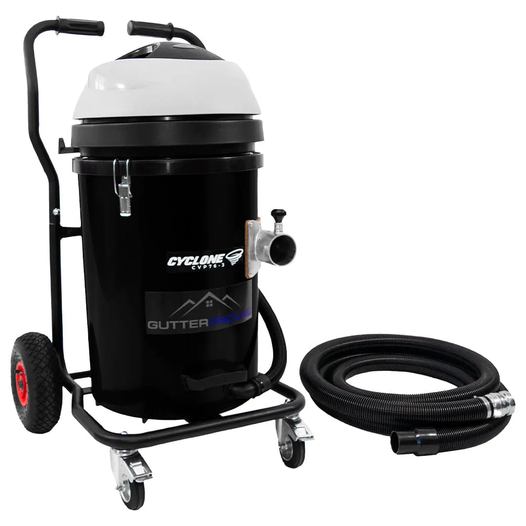 20 Gallon Cyclone II 3600W Polypropylene Gutter Vacuum with 40 Foot Aluminum Poles and Bag