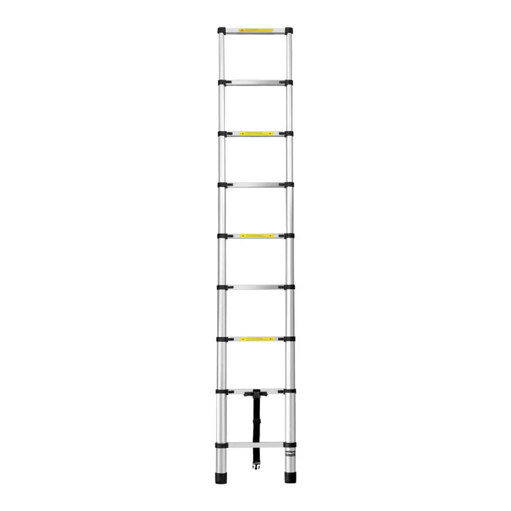 2.6M Aluminium Telescopic Ladder, Anti-Slip, Adjustable - Giantz