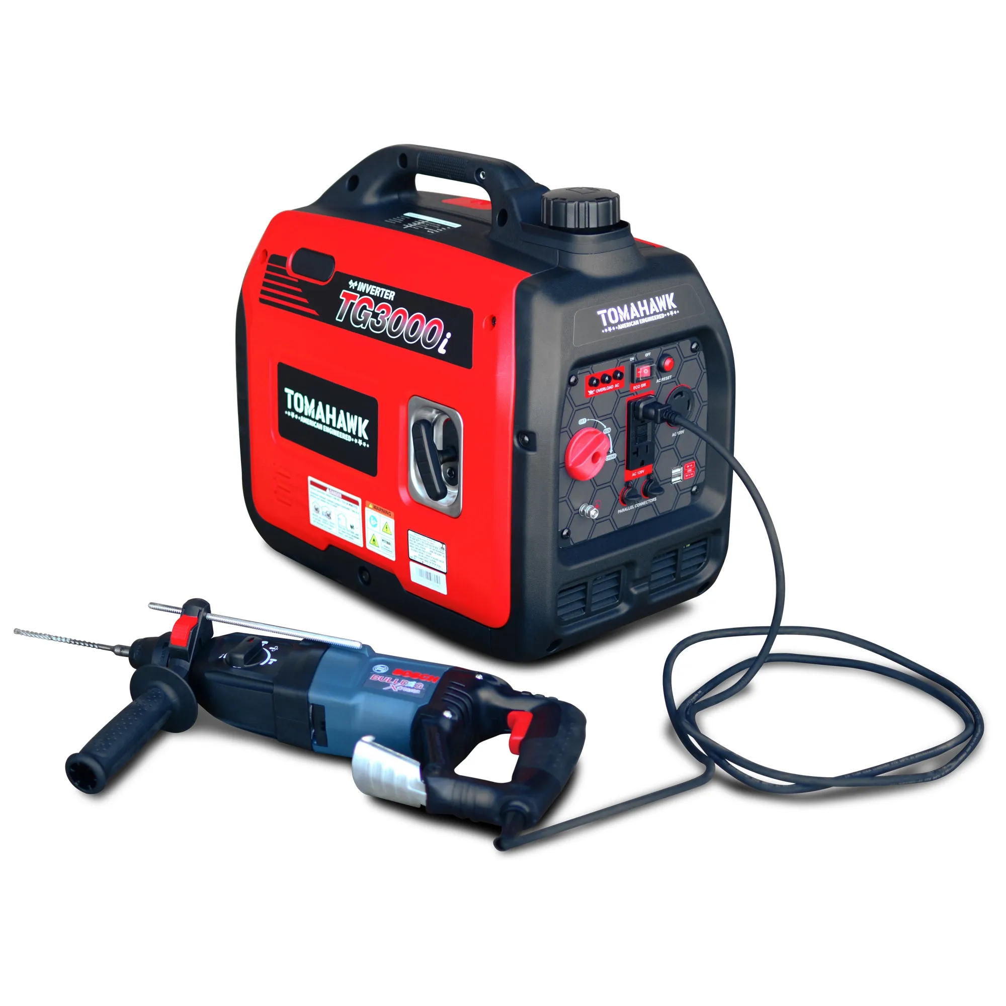 3000 Watt Inverter Generator Super Quiet Portable Gas Power Professional Use