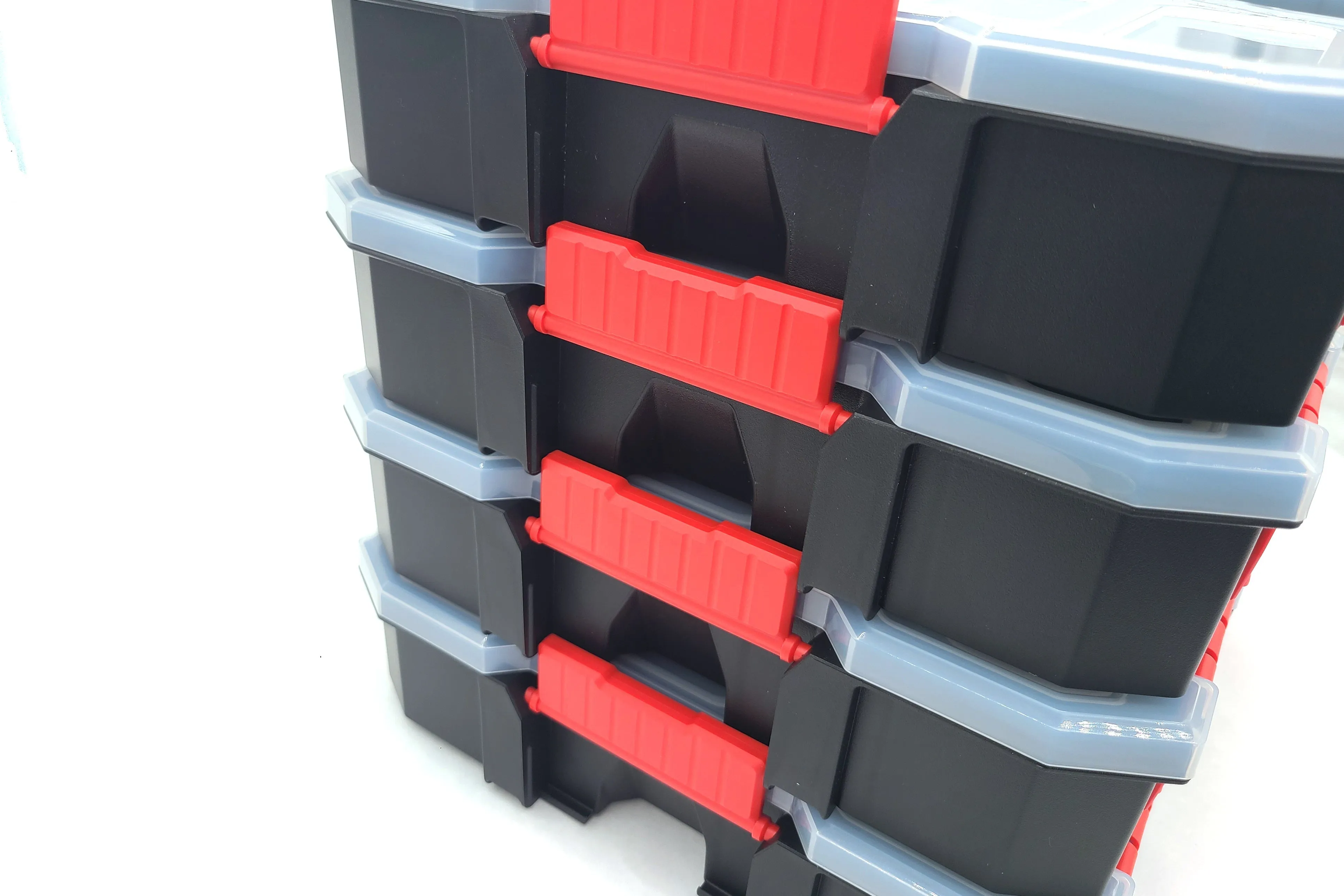 4 Pack Large 17 Compartment Portable Small Parts Organizers 14-3/4” x 11-1/2" x 2-1/2” Four Latches with Removable Dividers