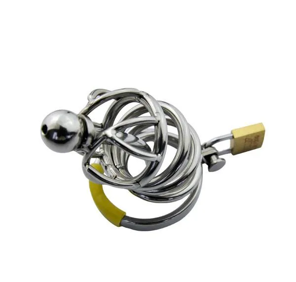 Secret Crush Compact Steel Chastity Cage with Detachable Urethral Sound Catheter Plug