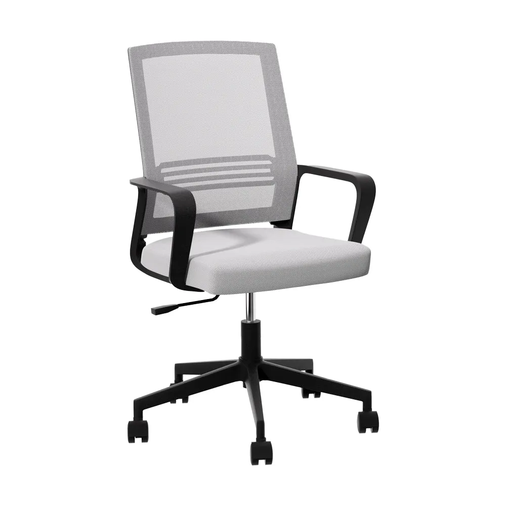 Adjustable Mesh Office Chair Mid Back Ergonomic Grey - Artiss