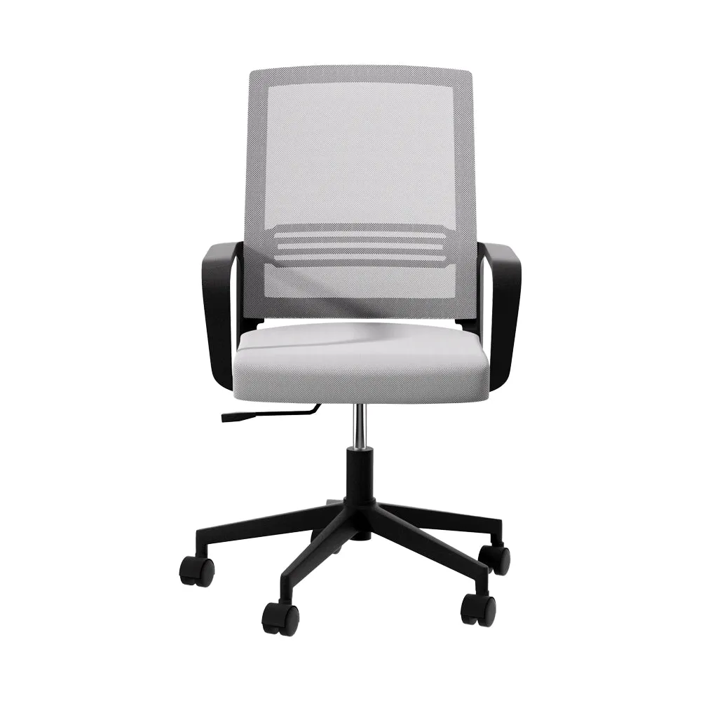 Adjustable Mesh Office Chair Mid Back Ergonomic Grey - Artiss