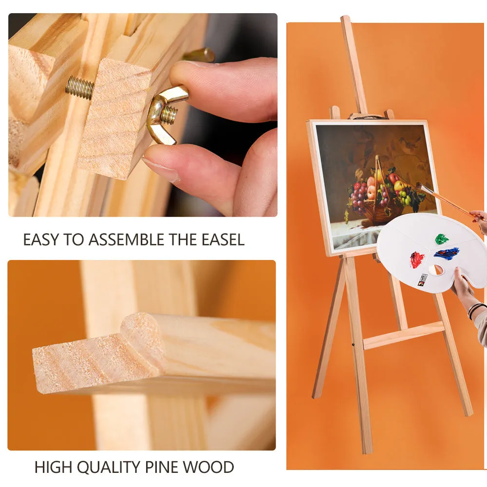 Adjustable Solid Pine Wood Easel 175CM | Artist Tripod Stand