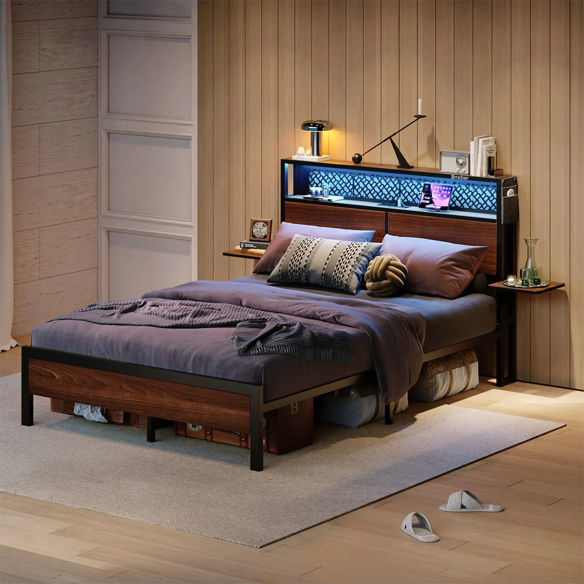 Bestier Full/Queen/King Size Bed Frame with Headboard