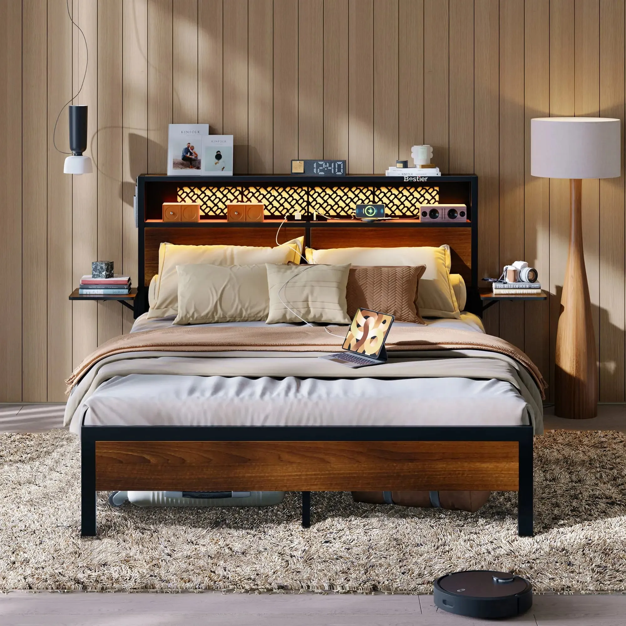 Bestier Full/Queen/King Size Bed Frame with Headboard