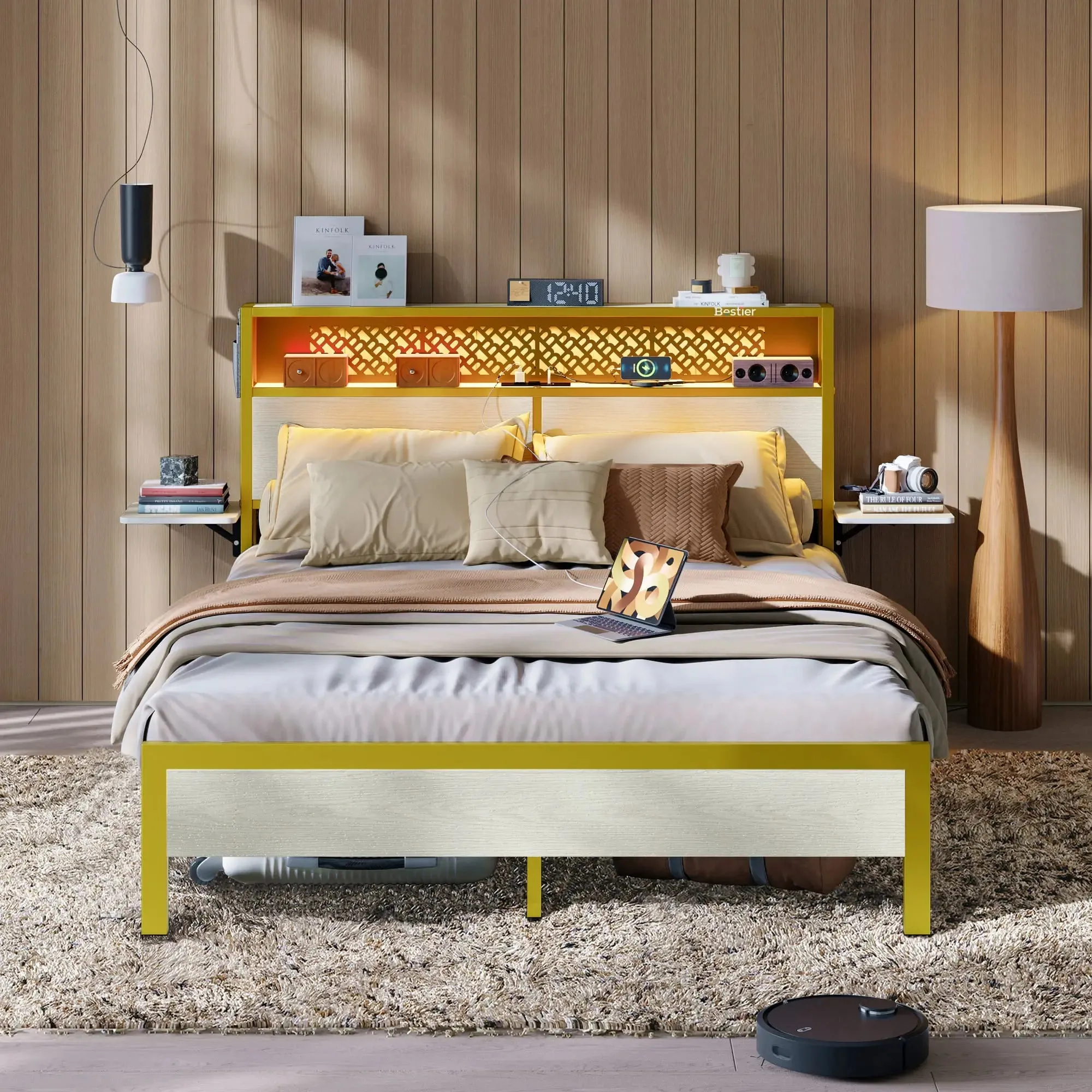 Bestier Full/Queen/King Size Bed Frame with Headboard