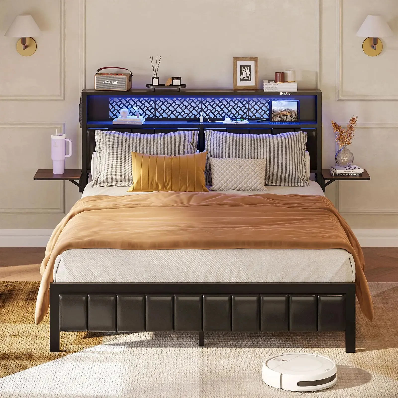 Bestier King/Queen/Full Size Bed Frame with Charging Station