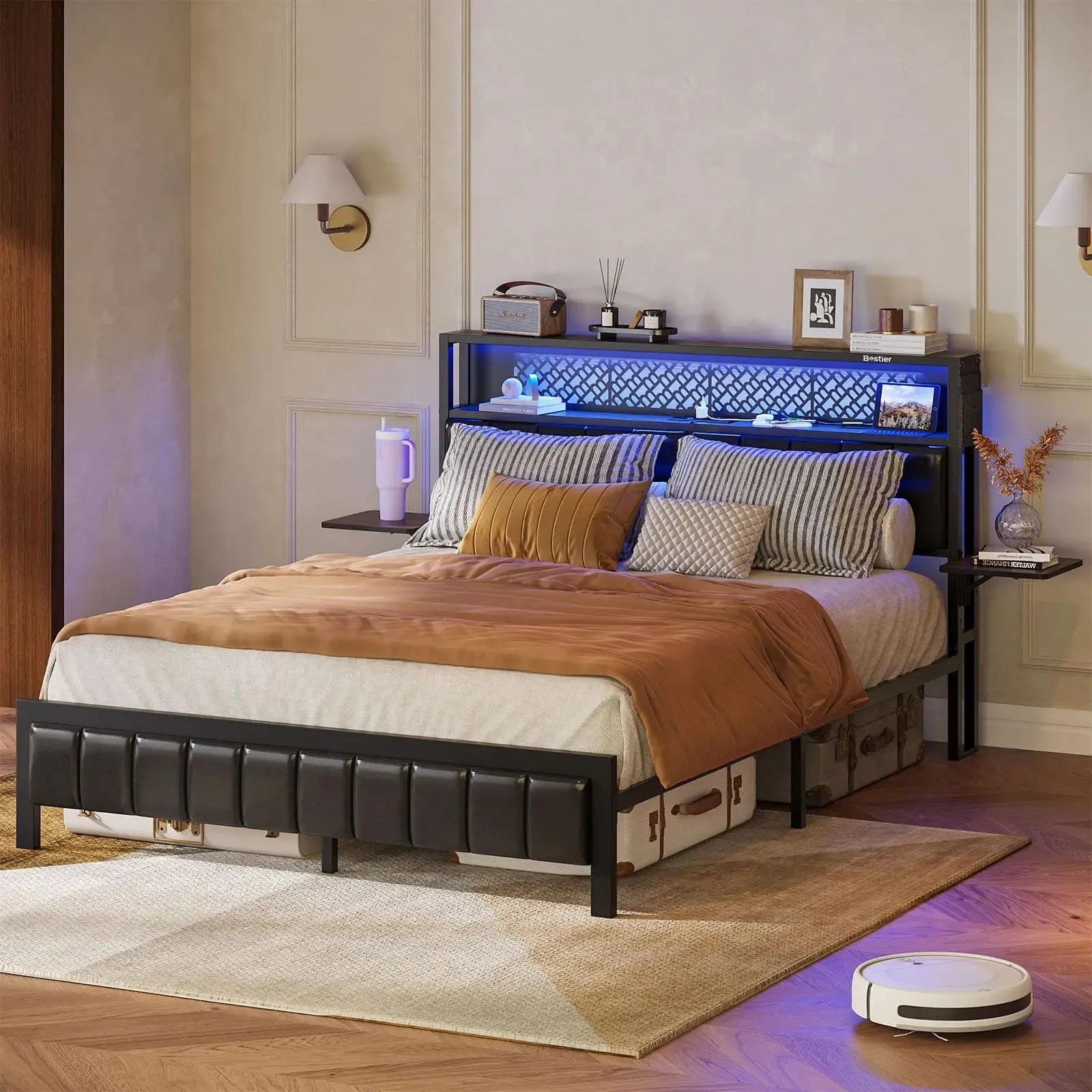 Bestier King/Queen/Full Size Bed Frame with Charging Station