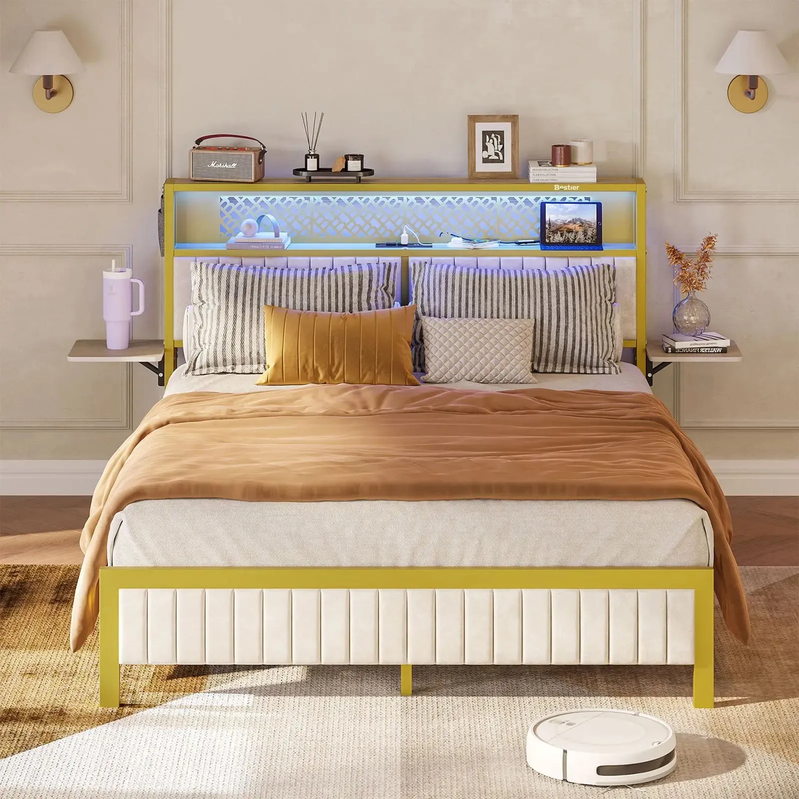 Bestier King/Queen/Full Size Bed Frame with Charging Station