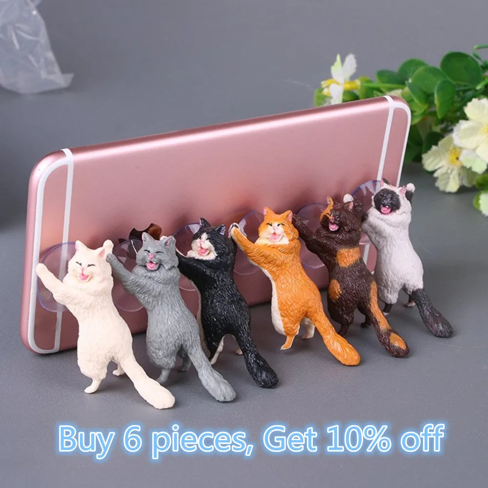 Cat Support Resin Mobile Phone Holder Stand