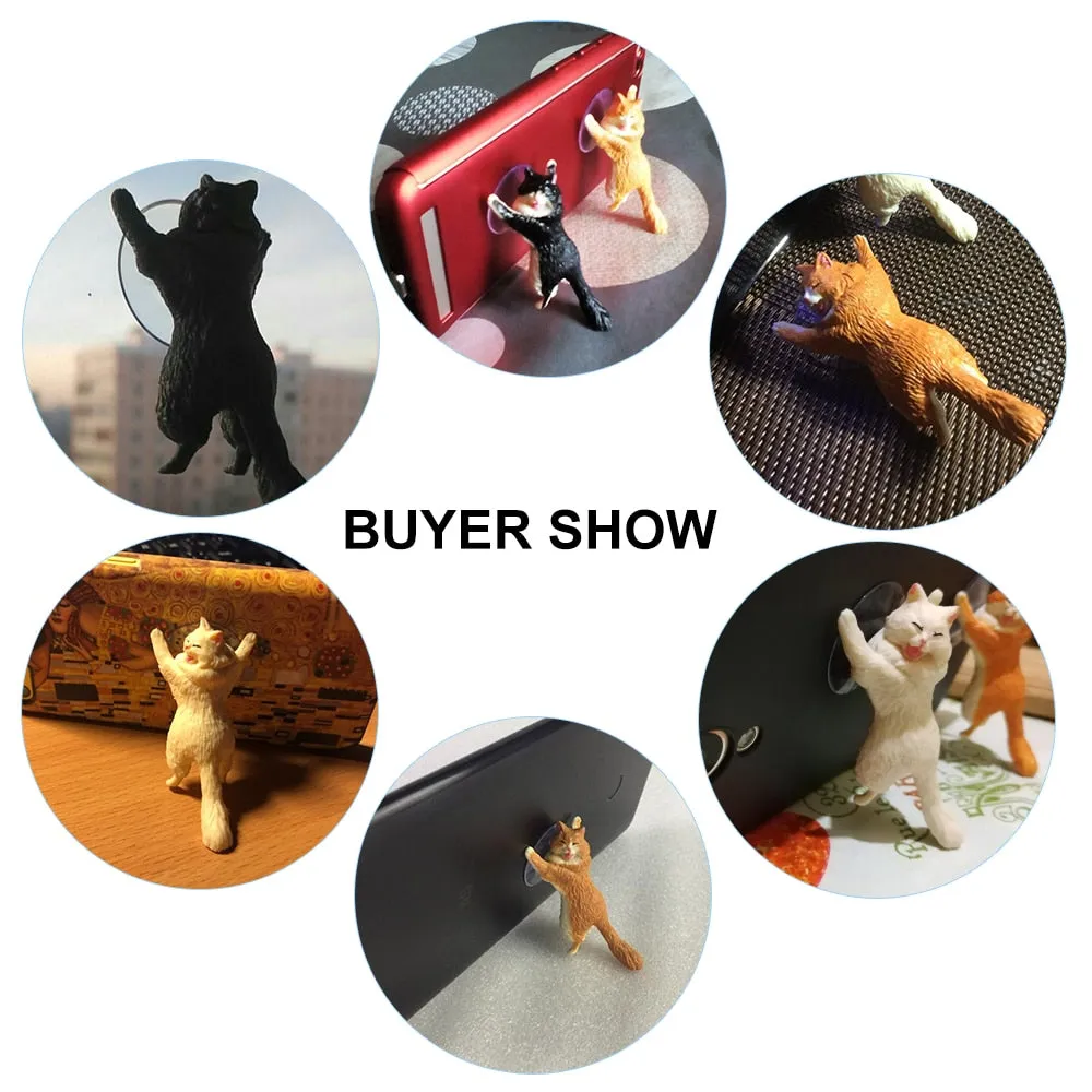 Cat Support Resin Mobile Phone Holder Stand