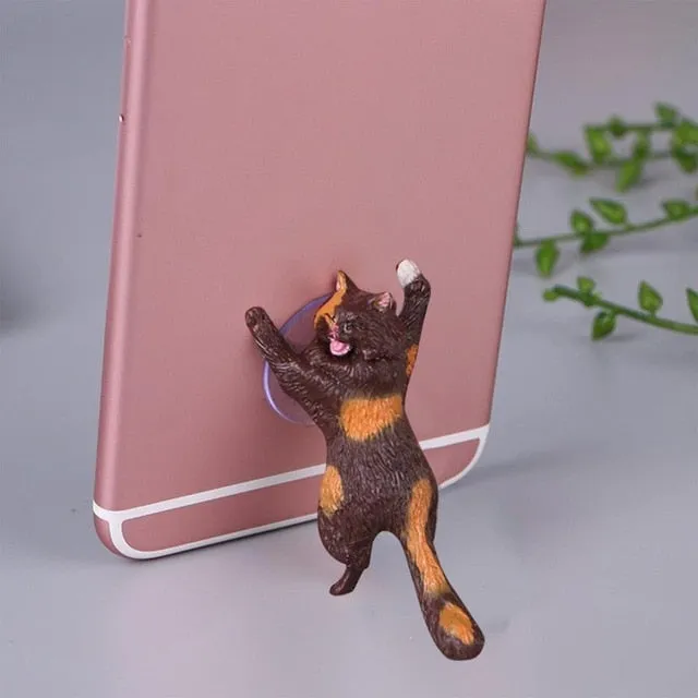 Cat Support Resin Mobile Phone Holder Stand