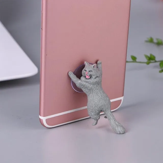 Cat Support Resin Mobile Phone Holder Stand