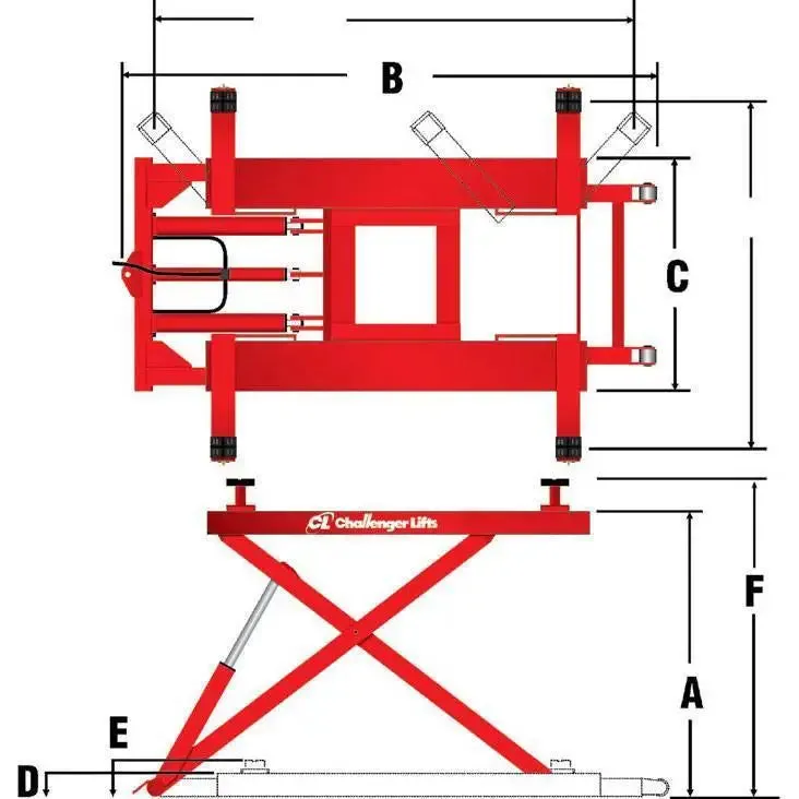 Challenger 6000 lbs Portable Mid-Rise Lift w/ Electric/Hydraulic Power Unit - MR6