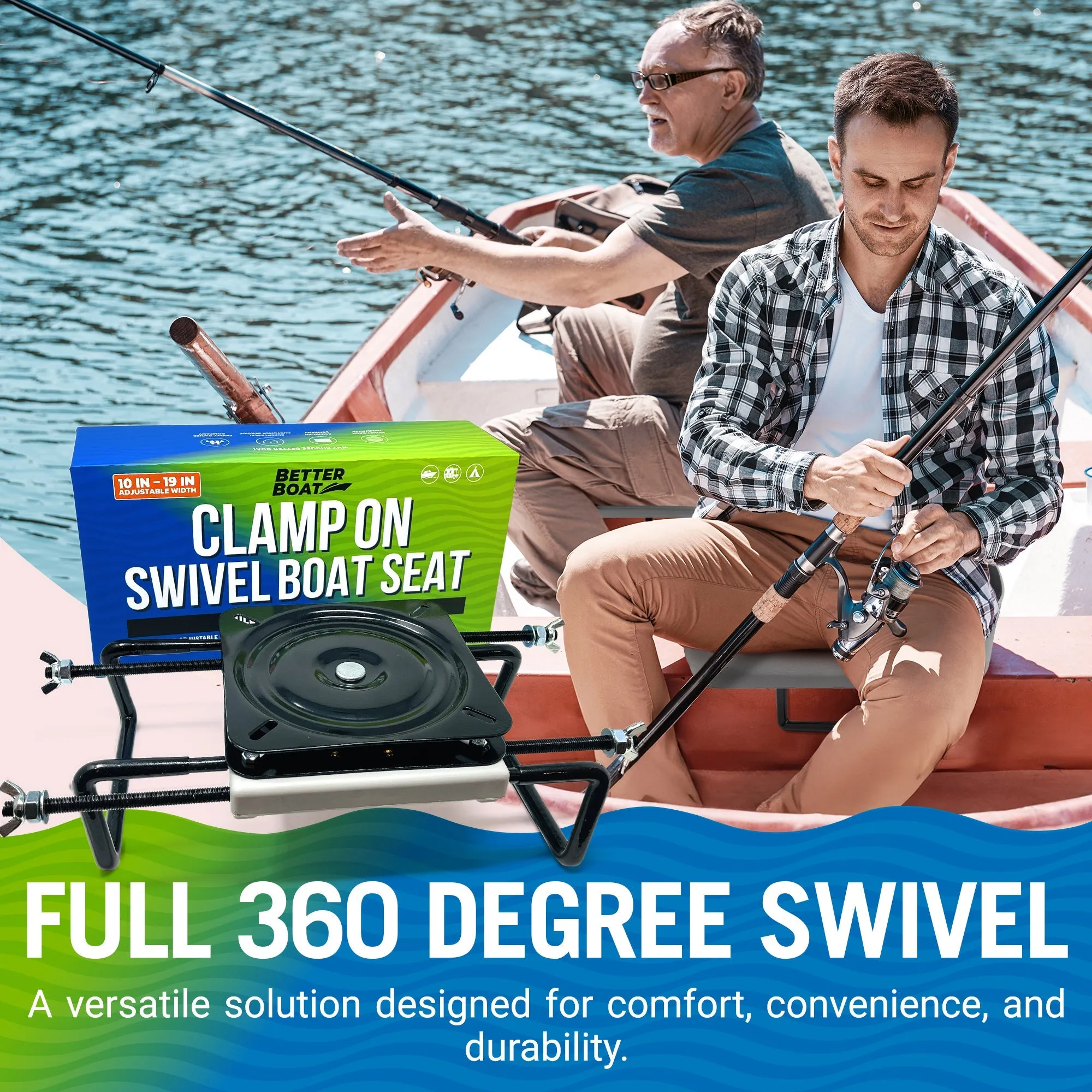 Clamp on Boat Seat with Swivel