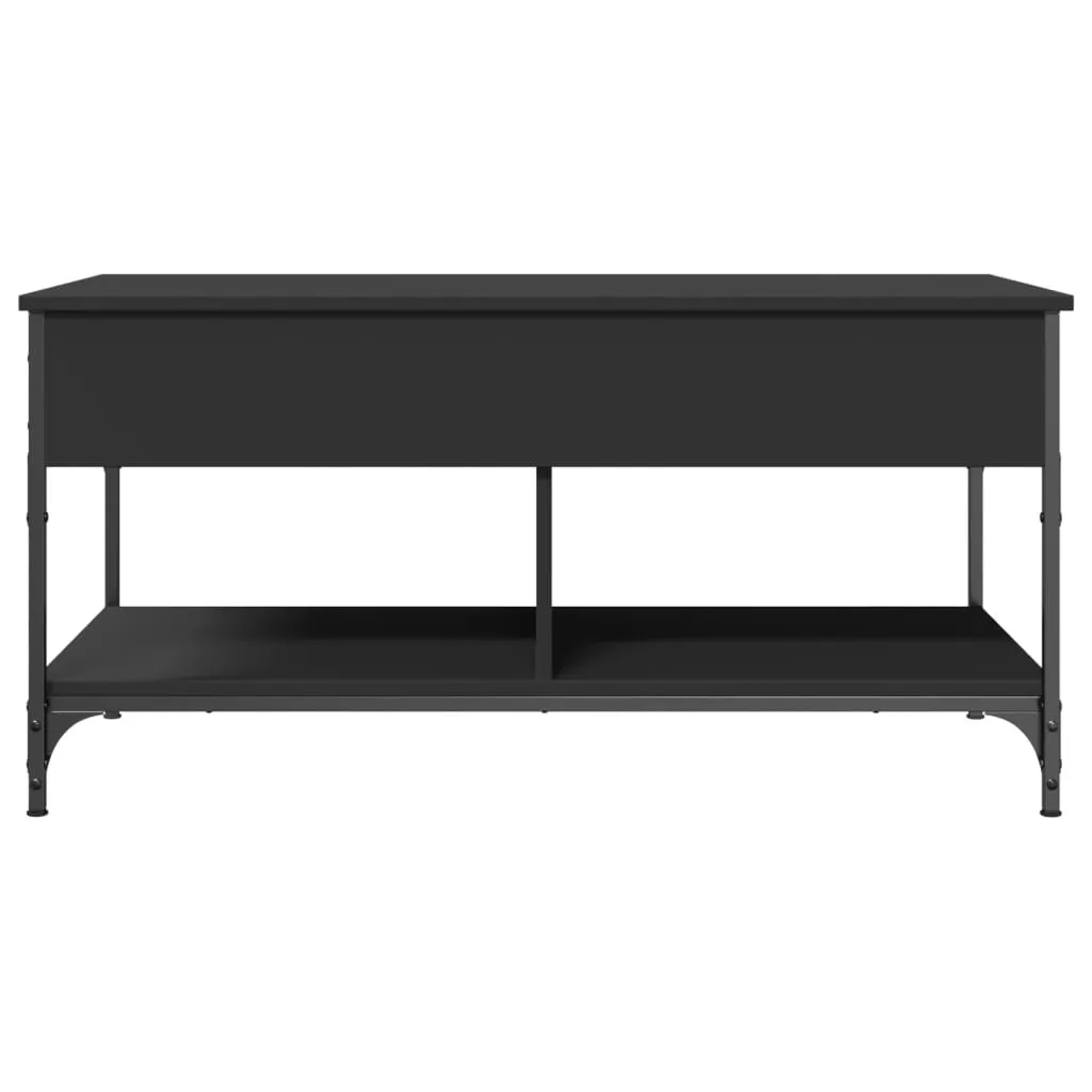 Coffee Table Black 100x50x50 cm Engineered Wood and Metal