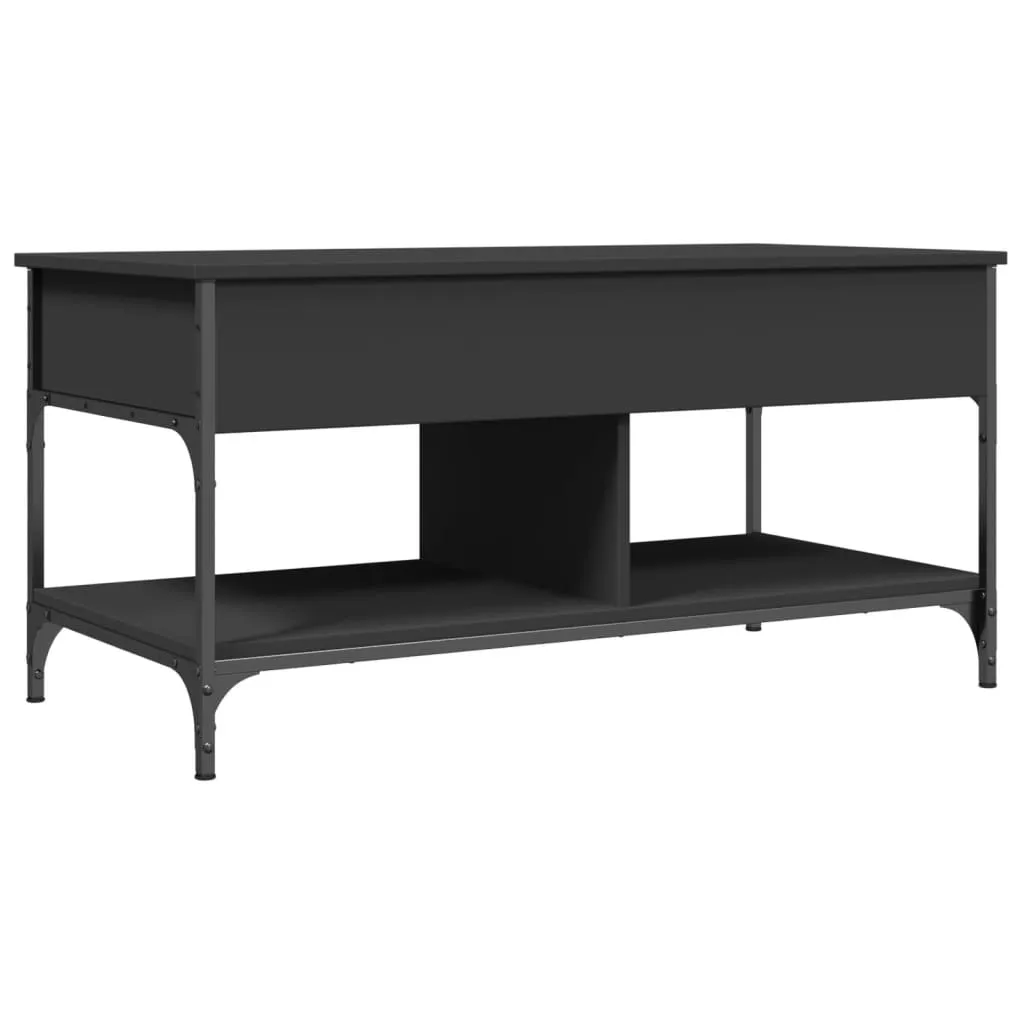 Coffee Table Black 100x50x50 cm Engineered Wood and Metal