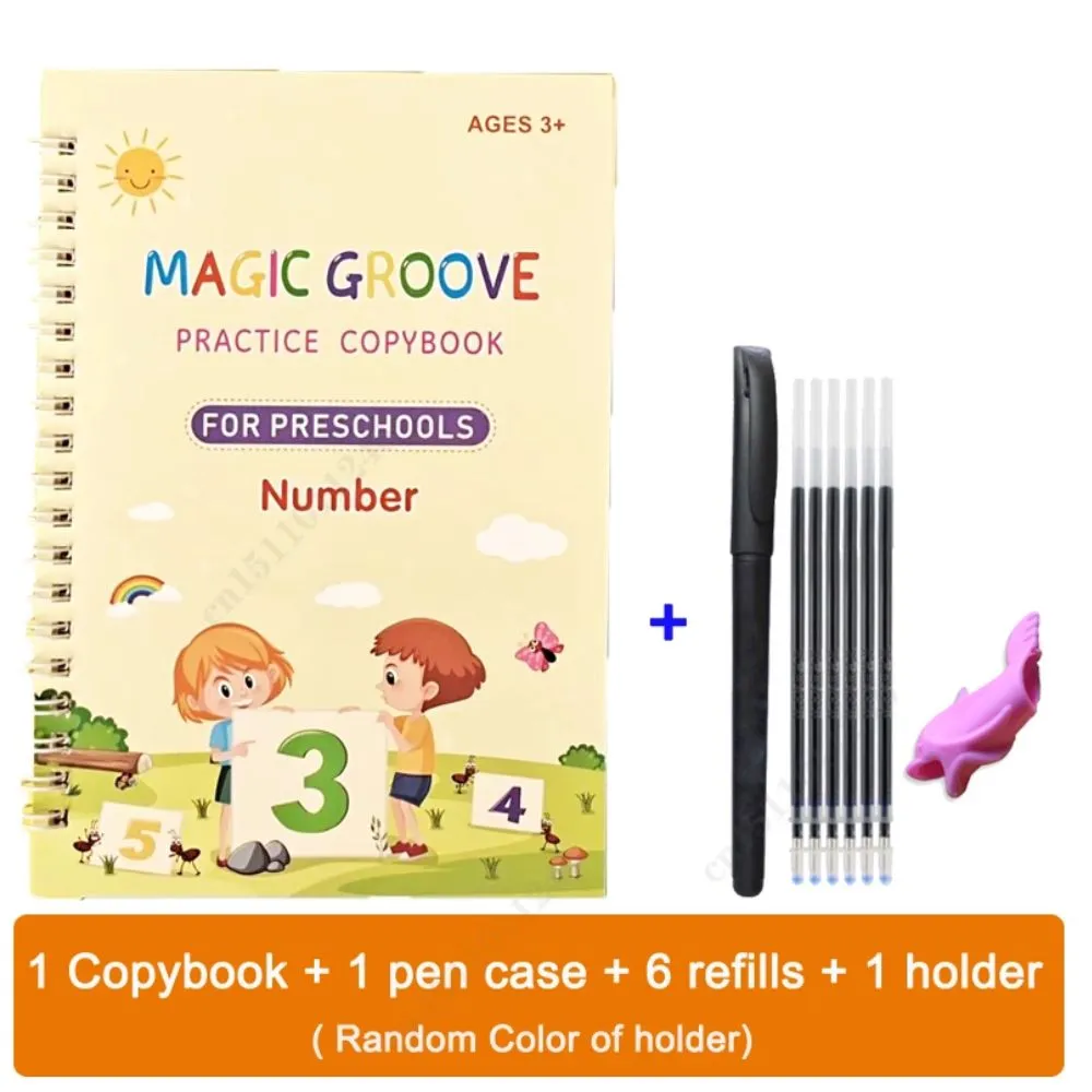 Copy Book Magic Practice Children's Book Reusable Free Wipe Children's Toys Writing Stickers English Copy Book Children's Character Practice Parent Child Education Suitable For Boys And Girls