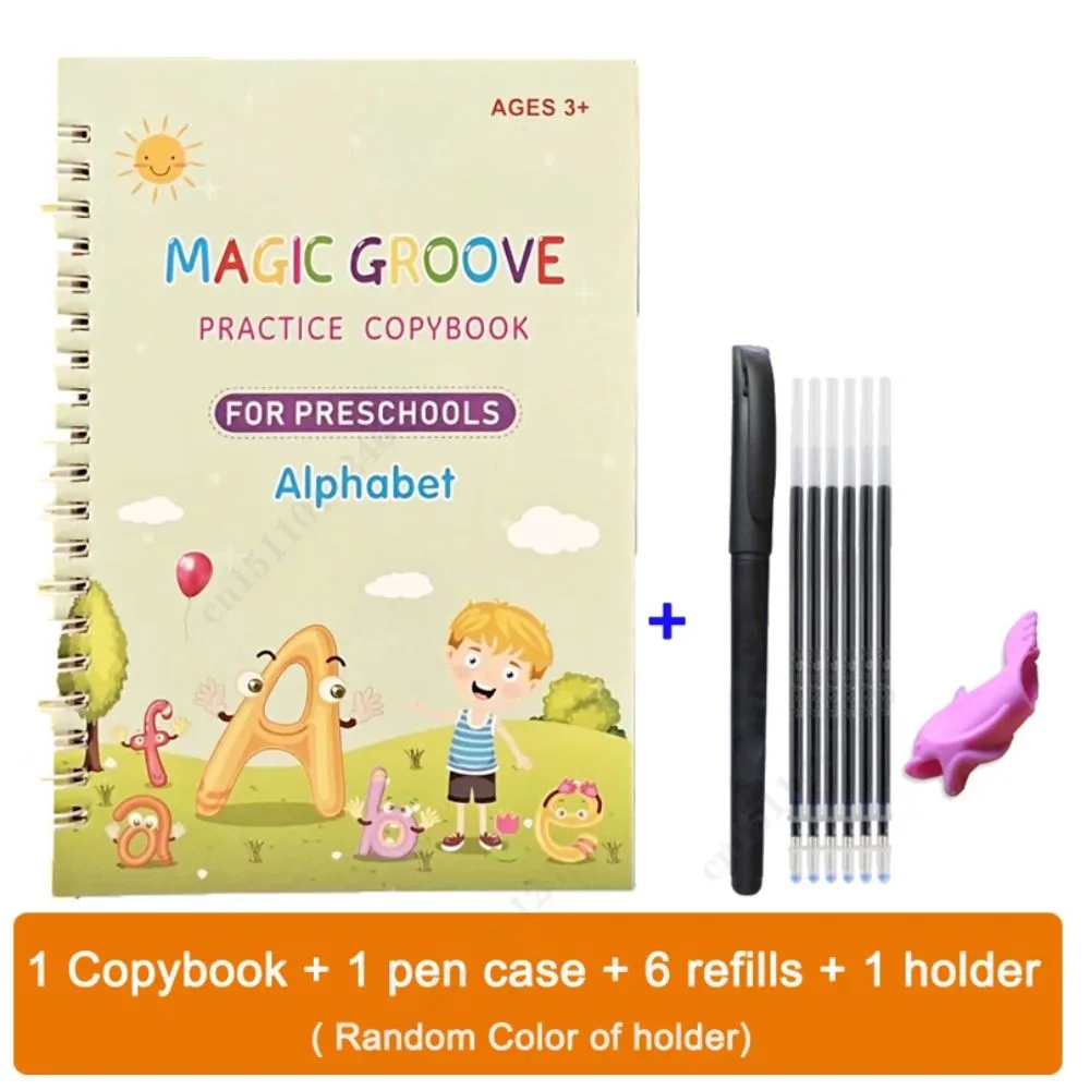 Copy Book Magic Practice Children's Book Reusable Free Wipe Children's Toys Writing Stickers English Copy Book Children's Character Practice Parent Child Education Suitable For Boys And Girls