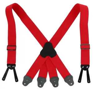 CTM® Men's Elastic Button-End 2 Inch Fireman Suspenders