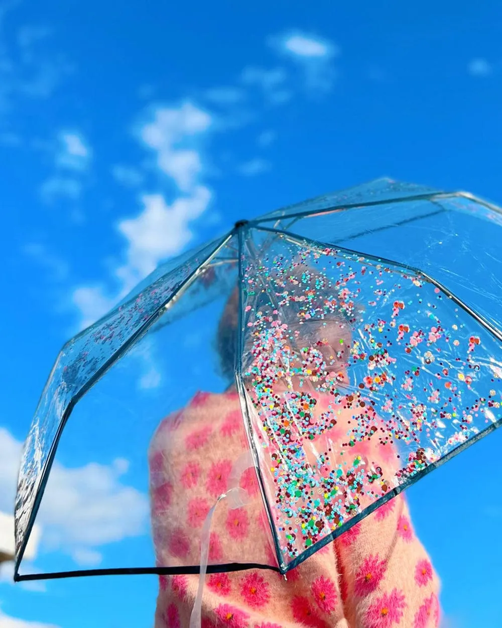 Essentials Confetti Clear Fashion Umbrella