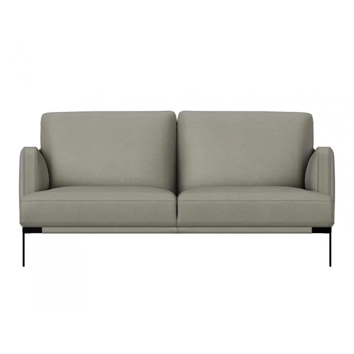 ESTRO LIGHT GREY LEATHER LOVESEAT