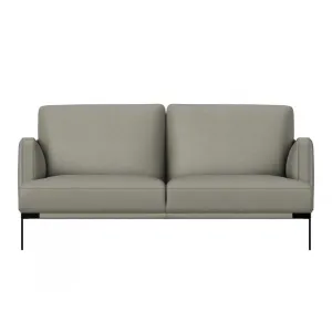 ESTRO LIGHT GREY LEATHER SOFA