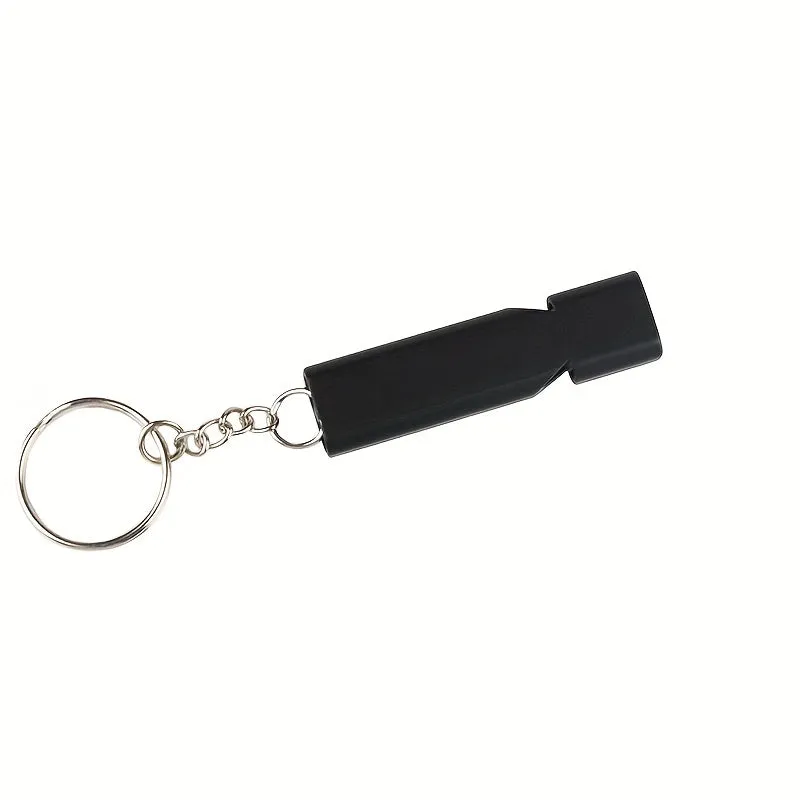 Flat Aluminum Alloy Dualfrequency Survival Whistle for Outdoor Emergencies