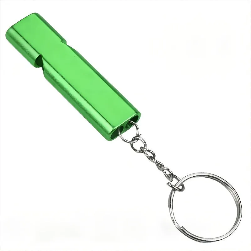 Flat Aluminum Alloy Dualfrequency Survival Whistle for Outdoor Emergencies