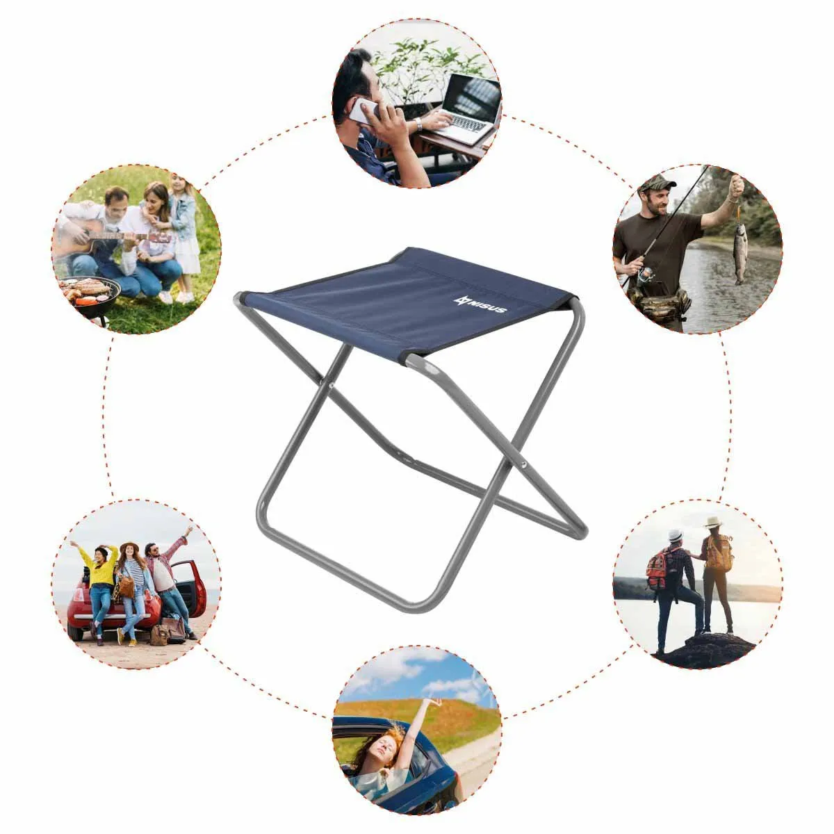 Folding Tourist Stool for Camping, Set of 2