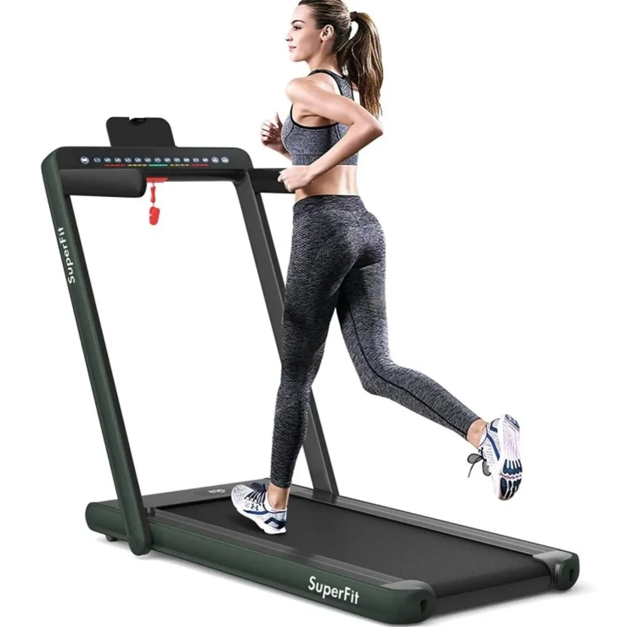 Heavy Duty Modern 2.25HP 2-in-1 Foldable Walking Pad Treadmill With Dual Display | App Control | Space Saver | Quiet Motor | High Performance Speaker | Remote Control