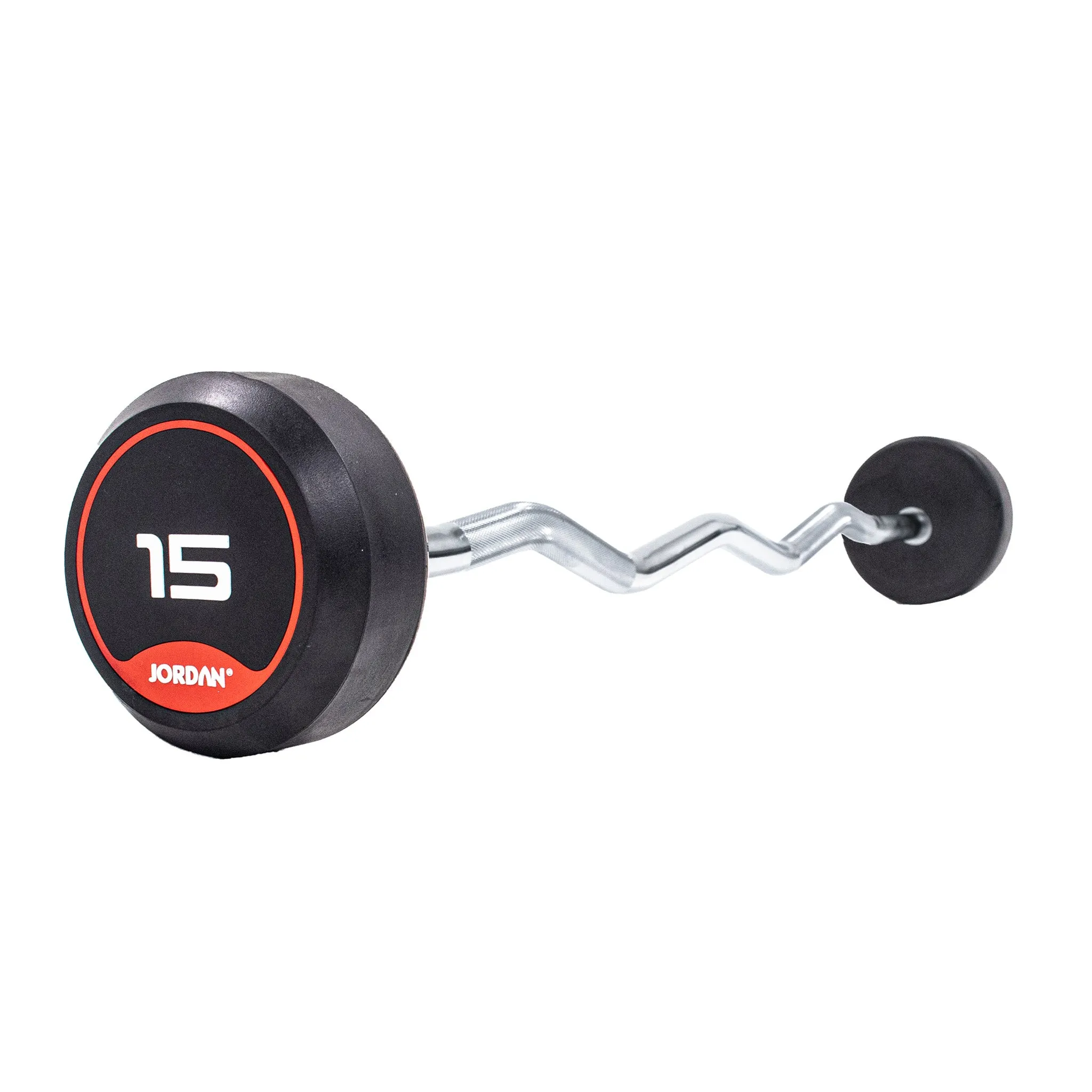 JORDAN Rubber Barbells - Curl Bar (Red)