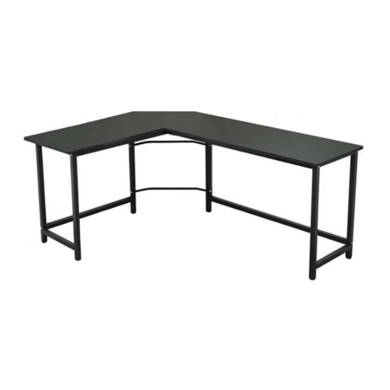 L-Shaped Space-Saving Computer Desk, Adjustable Black - EKKIO