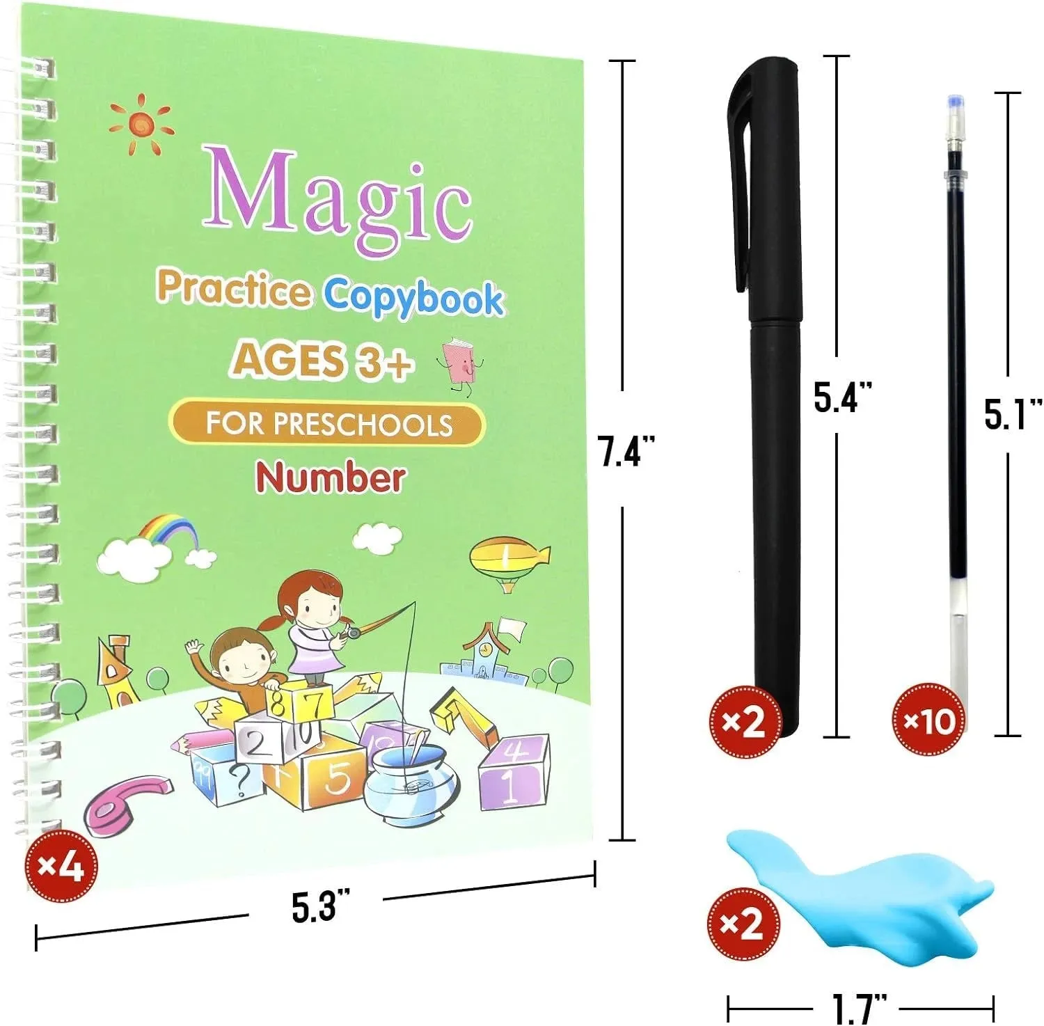 Magic Reusable Kids Practice Books (Set Of 4 Books)