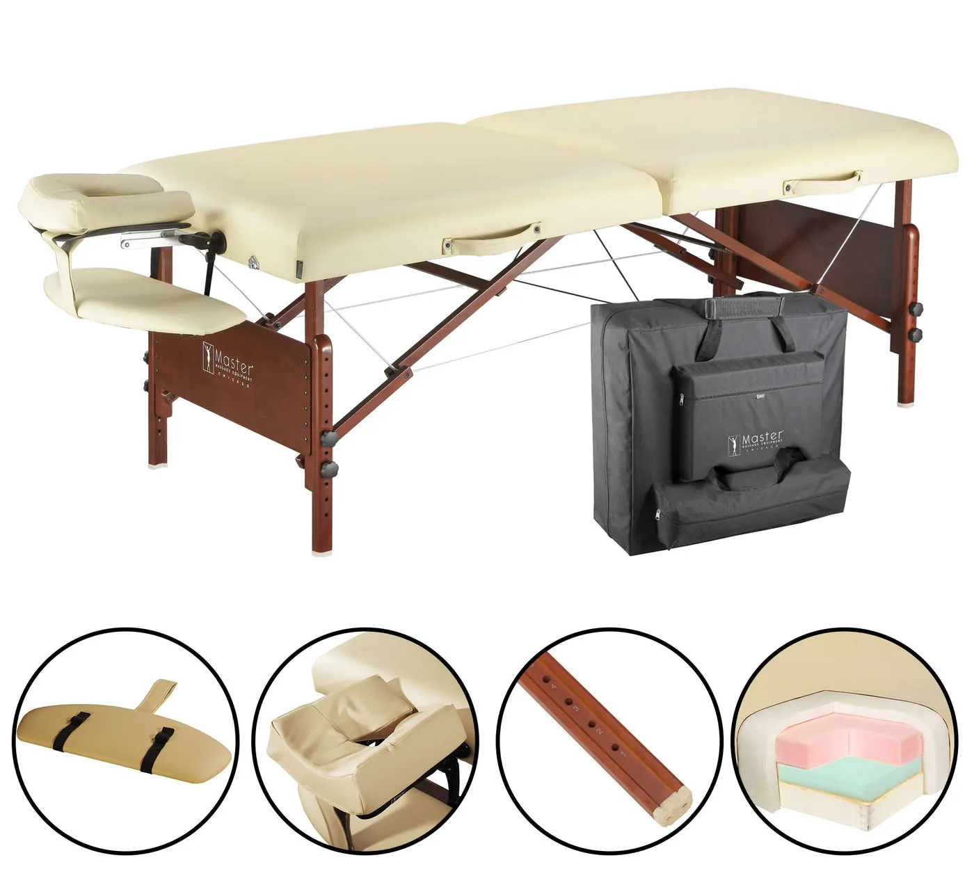 Master Massage 70cm DEL RAY Portable Massage Table Package with 7.6 Thick Cushion of Foam for Ultimate Comfort!