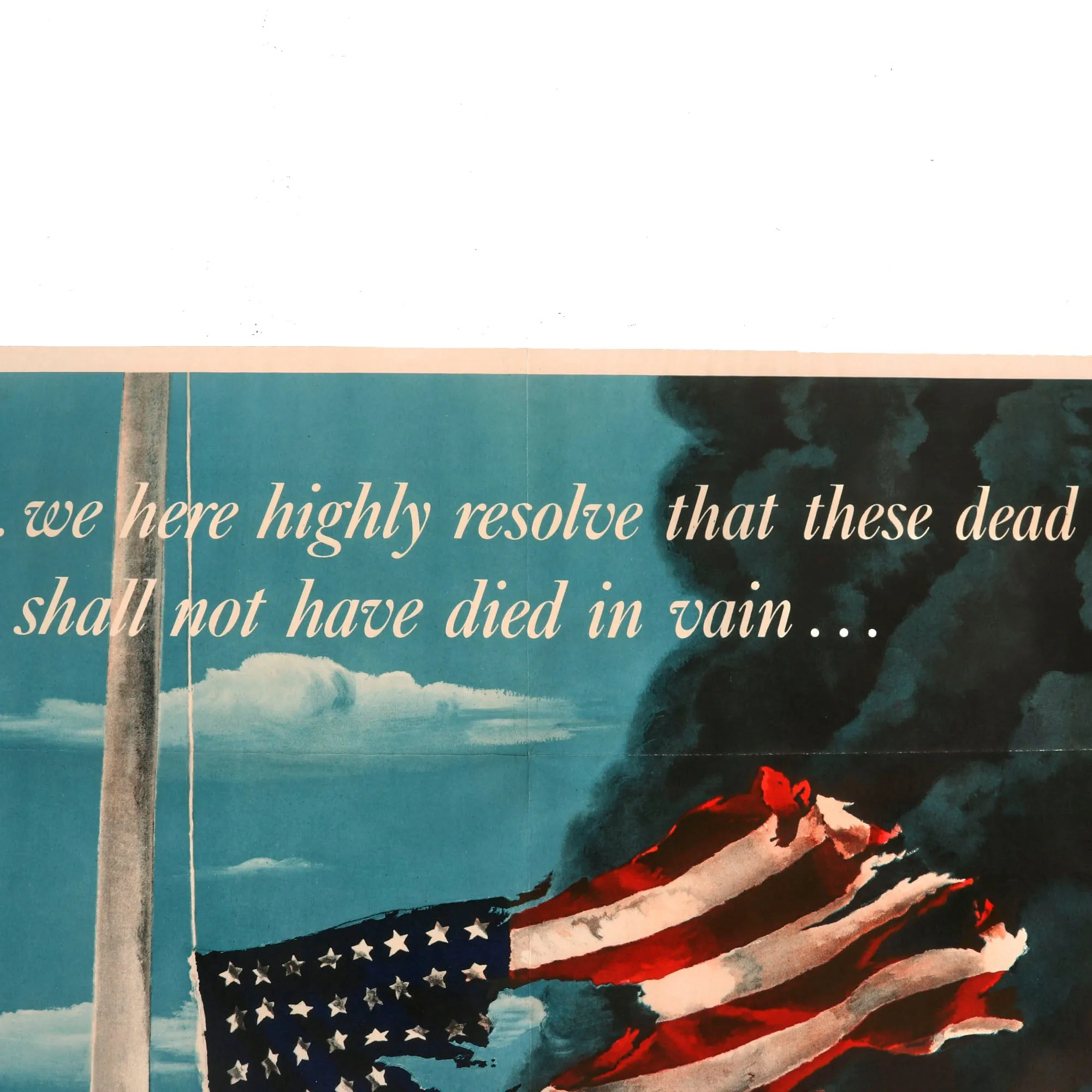 Original U.S. WWII Pearl Harbor Remember December 7th Propaganda Poster - 22” x 28”