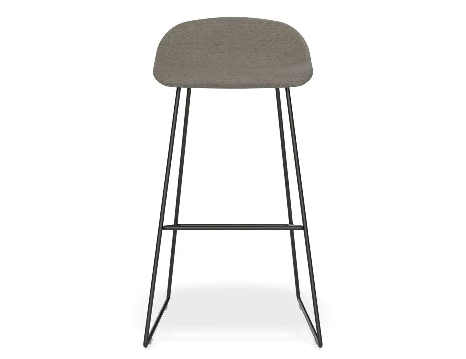 Pop Stool - Black Frame and Fabric Grey Seat - 75cm Commercial Bar Height