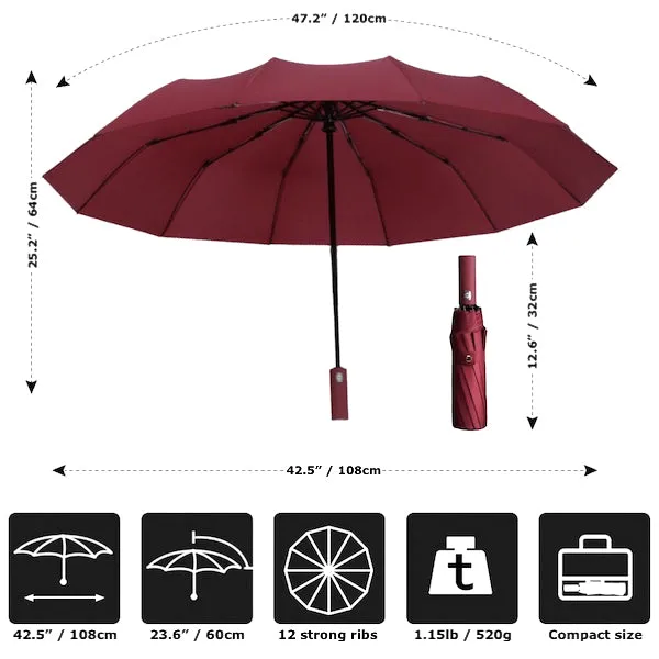 Red Automatic Rain Umbrella