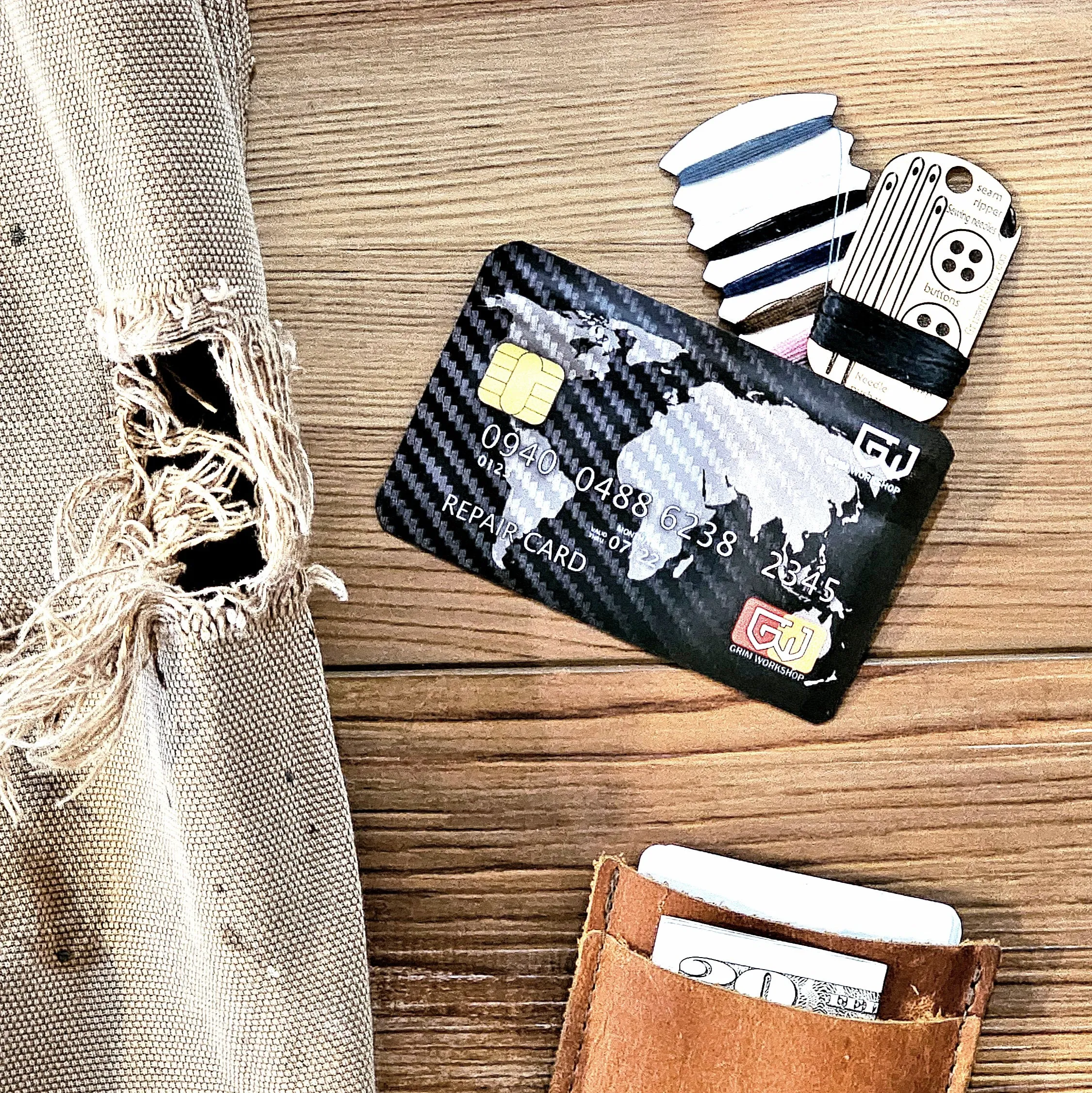 Repair Stash Card: Credit Card Size Waterproof EDC Wallet Pouch