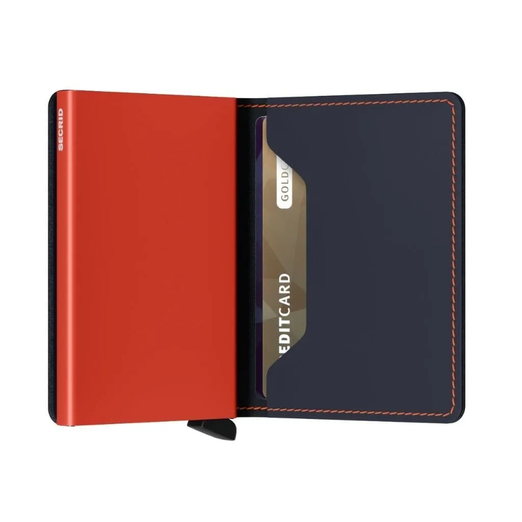 Secrid Slimwallet - Matte Nightblue & Orange