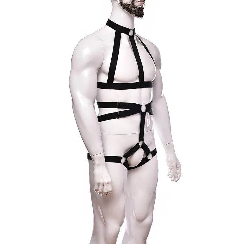 Sexy Male Body Harness Strap | Adjustable | Open Crotch