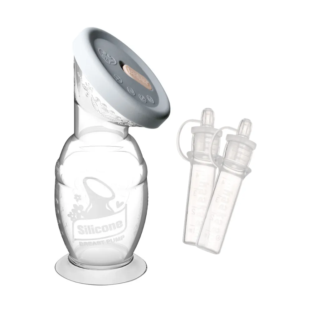 Silicone Breast Pump 150ml with Silicone Cap with Silicone Colostrum Collector (2pcs)