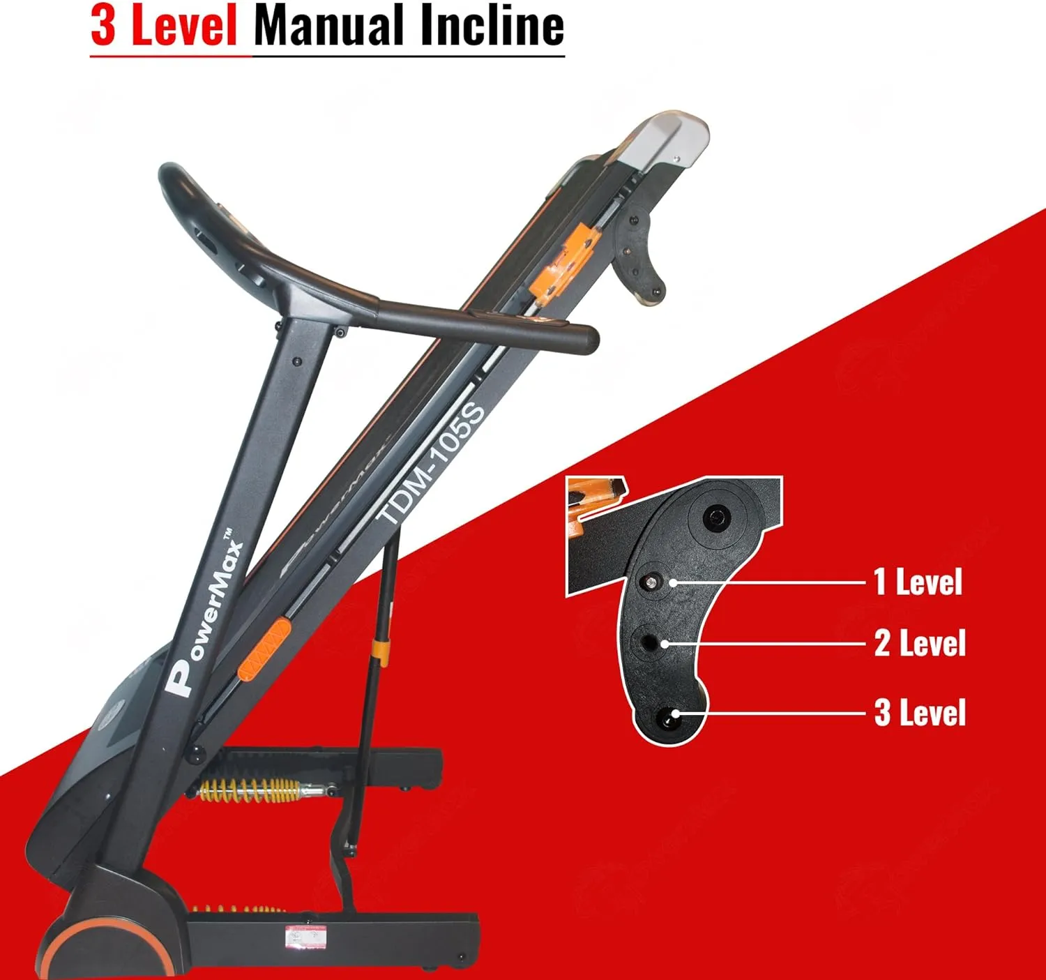 TDM-105S (4HP Peak) Treadmill for Home Use?Max User Wt. 115kg | 3 Level Incline | Foldable | Top Speed:14 Km/hr? FREE INSTALLATION ASSISTANCE | 3 Year Motor & Lifetime Frame Warranty