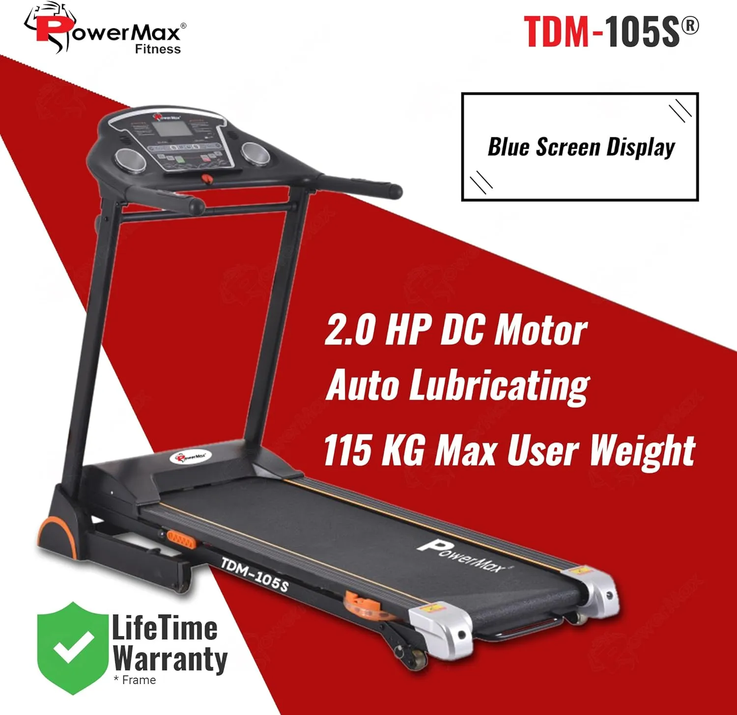 TDM-105S (4HP Peak) Treadmill for Home Use?Max User Wt. 115kg | 3 Level Incline | Foldable | Top Speed:14 Km/hr? FREE INSTALLATION ASSISTANCE | 3 Year Motor & Lifetime Frame Warranty