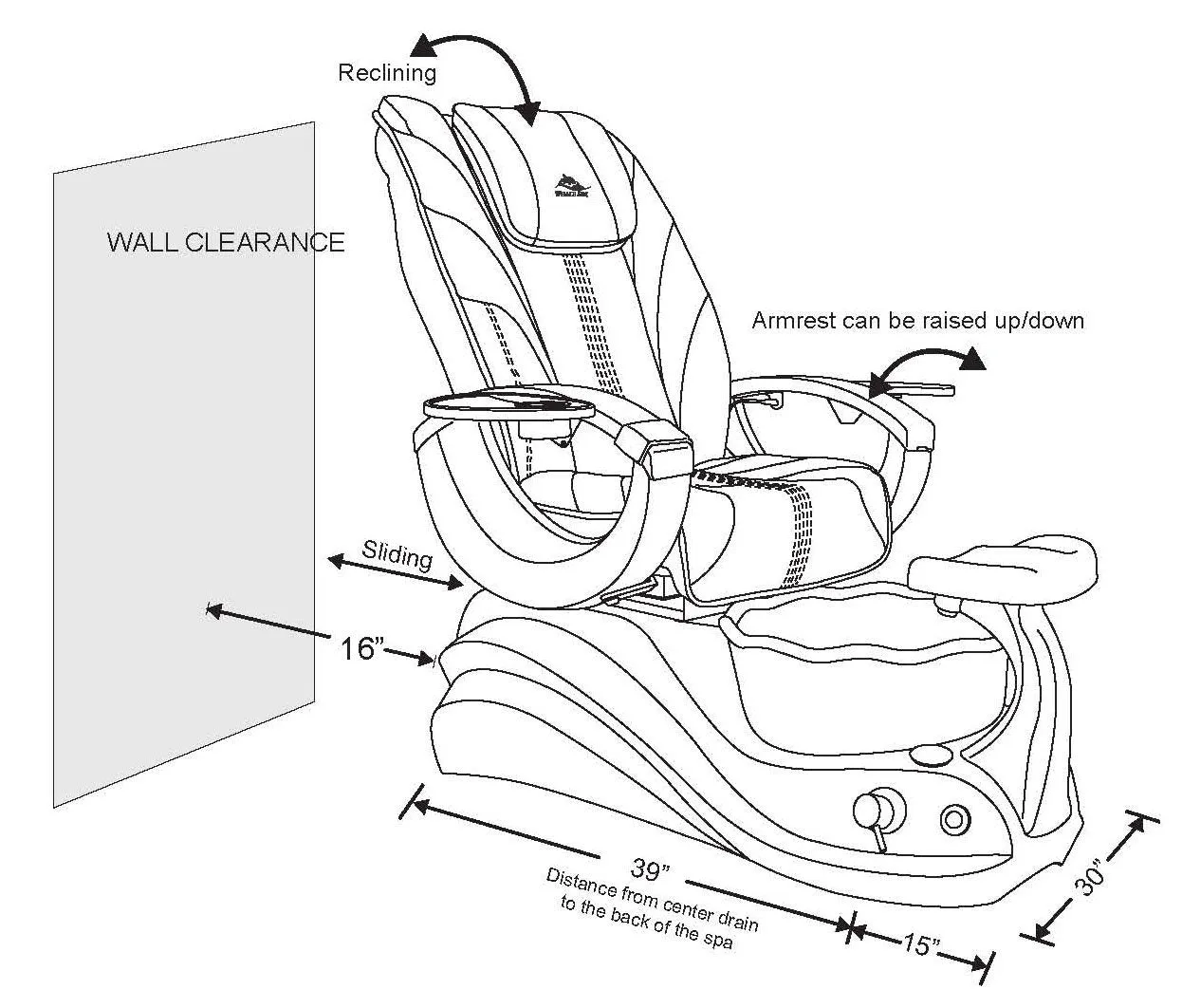 Whale Spa Crane II Pedicure Chair