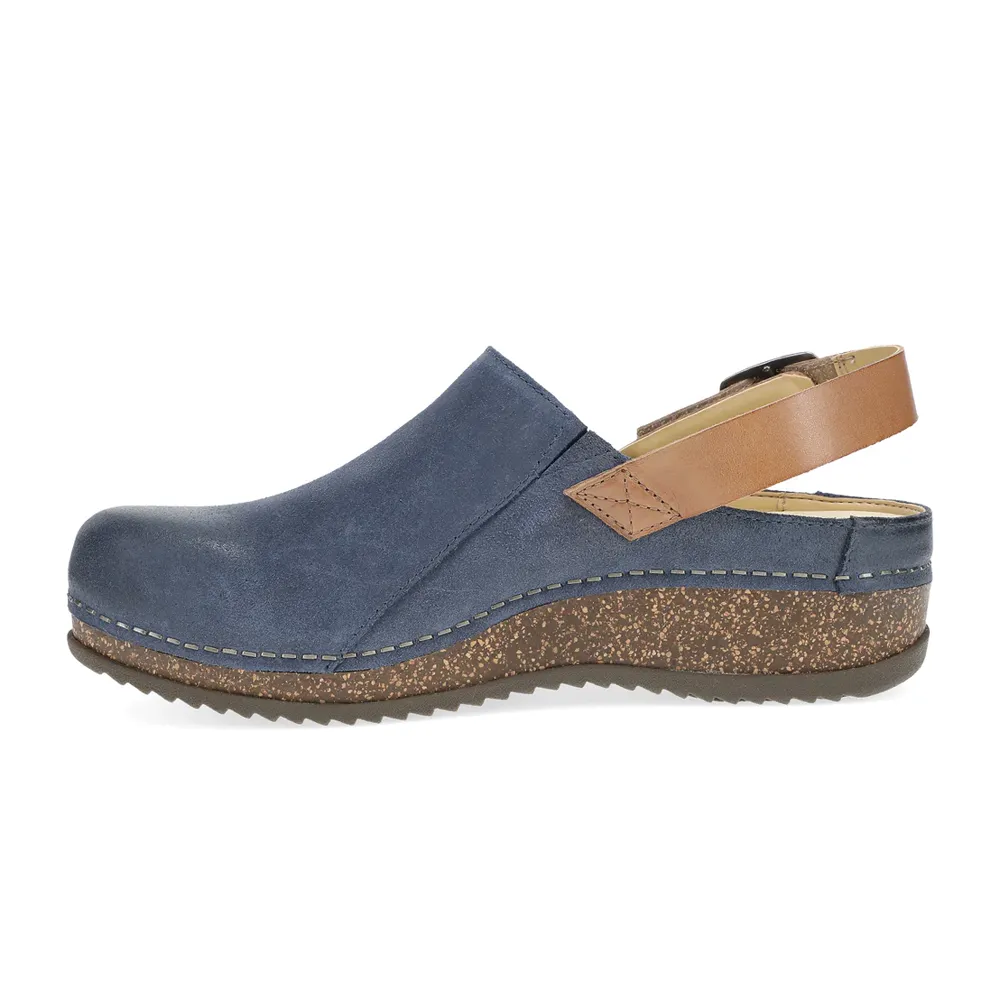 Women's Dansko Merrin Mule Color: Blue Burnished Suede